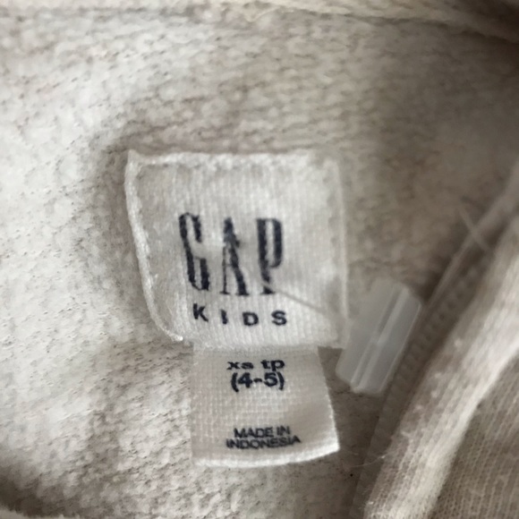 GAP KIDS 4-5y Embroidered Light Grey Hoodie Jacket - Picture 3 of 4